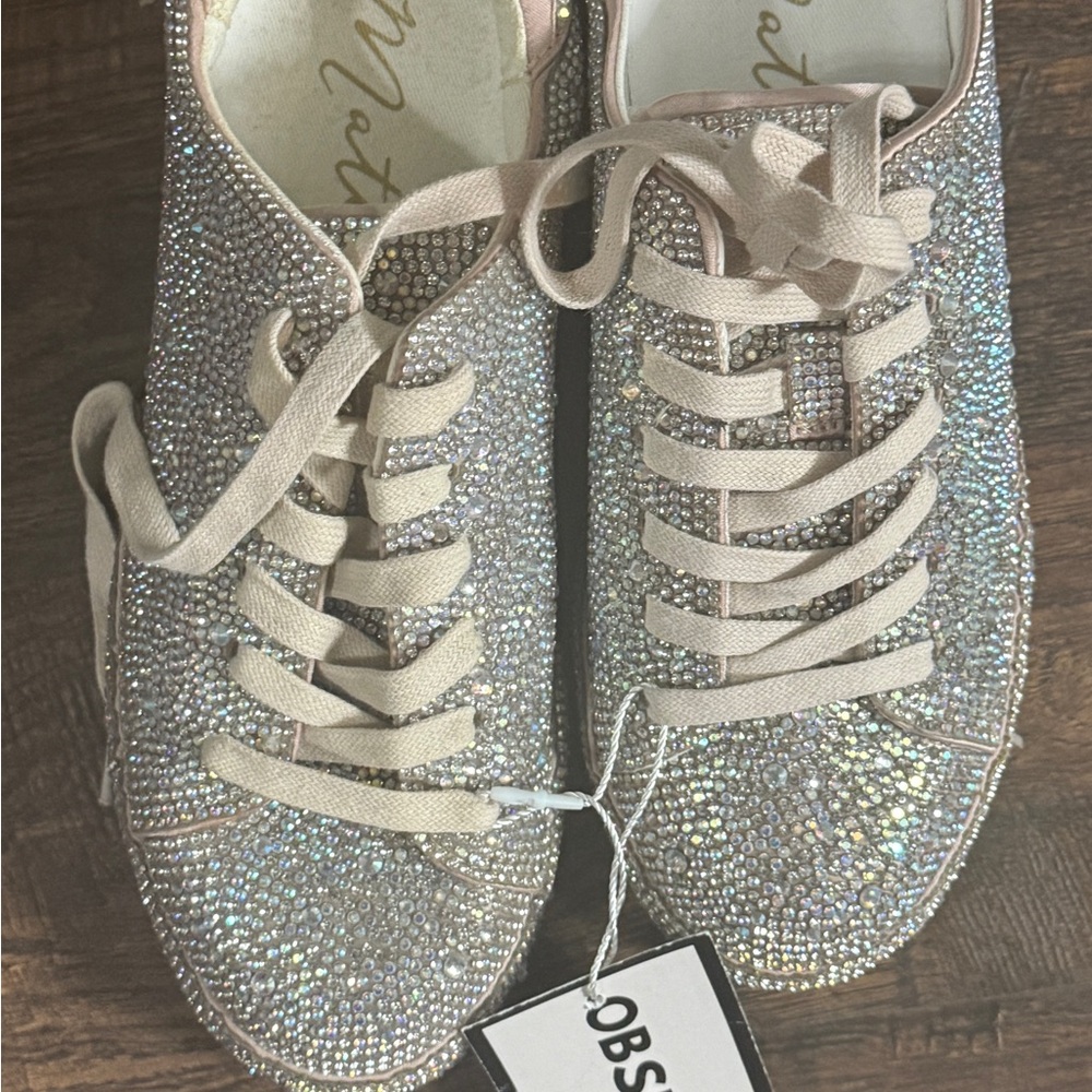 Elegant Crystal-Embellished Women's Sneakers